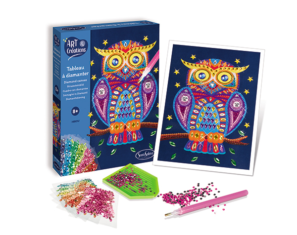 Tableau a Diamanter Hibou de Sentosphere Kits Creativos