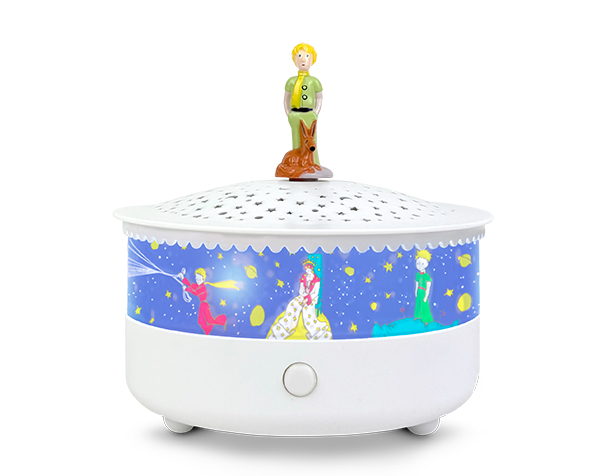 Veilleuse - Projecteur d'Etoiles le Petit Prince 14 cm - Musical - Détection des Pleurs - Rechargeab de Trousselier