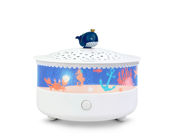 Veilleuse - Projecteur d'Etoiles Ocean 14 cm - Musical - Détection des Pleurs - Rechargeable USB de Trousselier