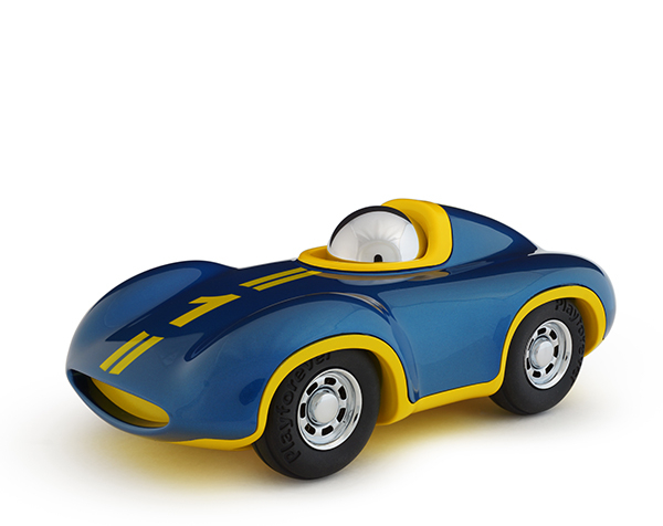 Car Speedy - Blue-Yellow - L.16,5cm de Playforever