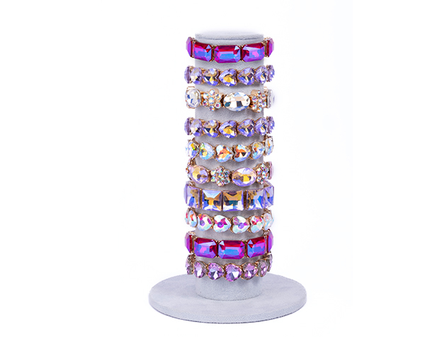 Rising Star Chunky Gem Bracelets with Velvet Display, 12pcs, Assorted de GP Novedades