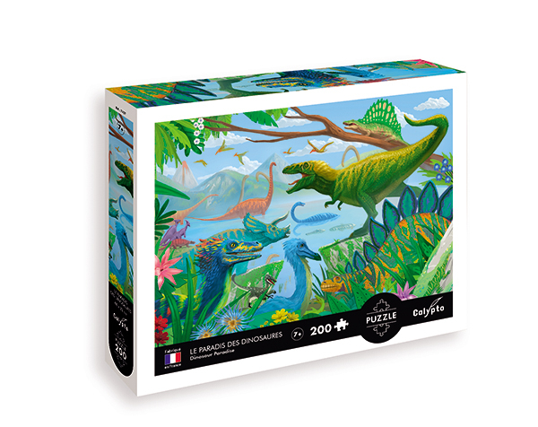 Puzzle 200 pc Le Paradis des Dinosaures de Calypto