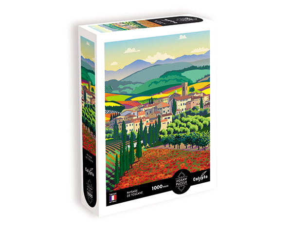 Puzzle 1000 pc ILLUSTRATION Paysage de Toscane de Calypto